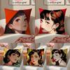 Fashion Nostalgic Vintage 50'S Retro Portrait Cushion Cover Linen Pillowcase Cover Soft Decor For Sofa Home Room