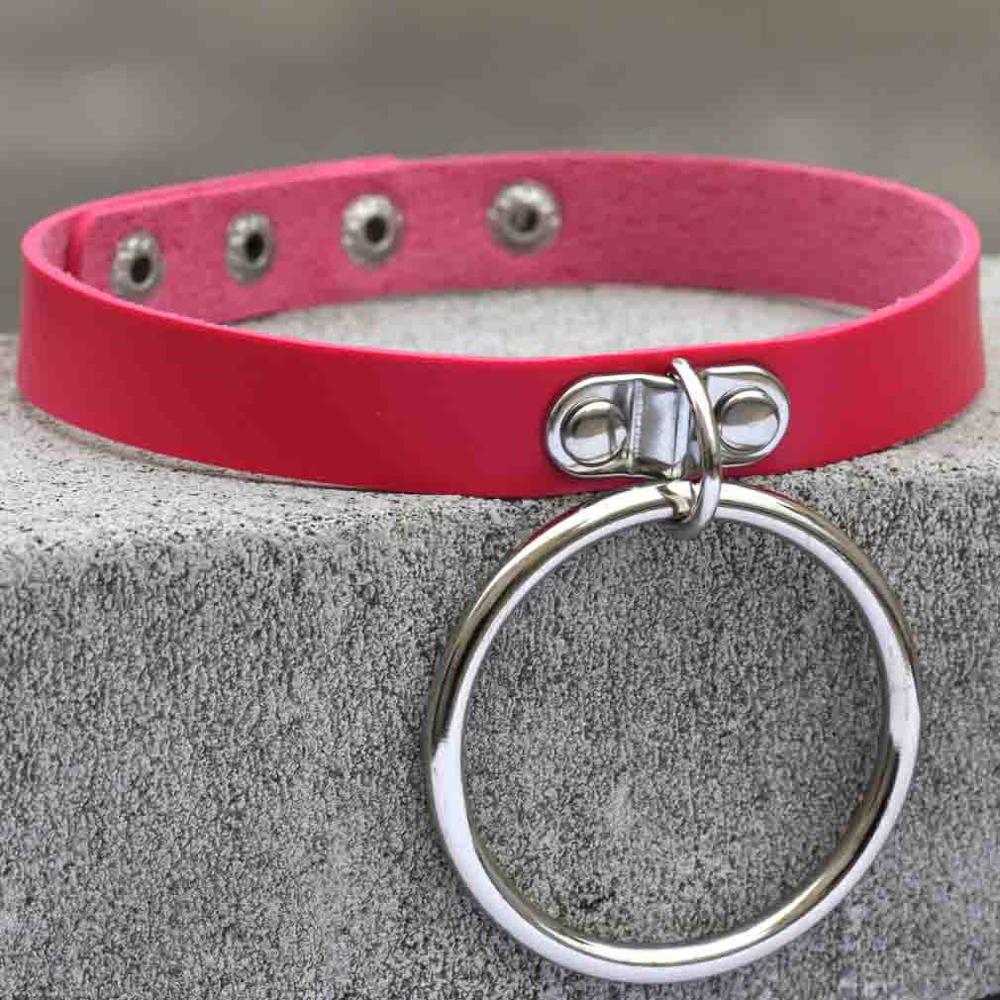 Schwarzer Leder Goth Choker Punk Harajuku Halsband Gothic Halskette Grunge Choker Cosplay Party Festival Schmuck