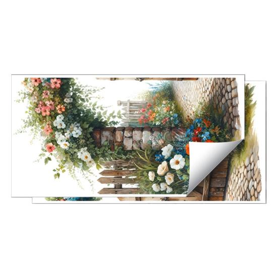 

Сказочная дверь с цветами Наклейка на стену Съемная Декоративные наклейки для садовой калитки и дорожки Отклей и приклей Художественная фреска для детской комнаты, спальни, гостиной A