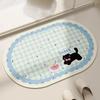 Bathroom Rug Absorbent Non-slip Floor Mat Diatomite Bath Toilet Area Foot Mats Pink Plaid Home Decor Quick Drying Carpet