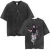 Sleeping On Both Sides To Fight Men'S And Women'S Short-Sleeved Washed Nuo T-Shirts Casual Loose Retro Couple Spell Round Neck