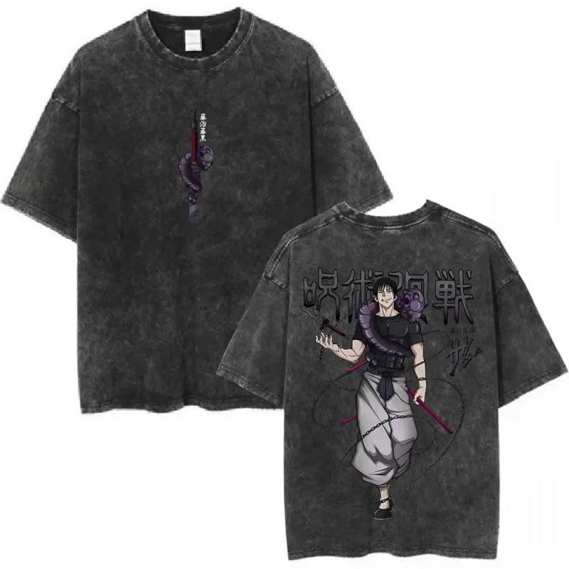 Sleeping On Both Sides To Fight Men'S And Women'S Short-Sleeved Washed Nuo T-Shirts Casual Loose Retro Couple Spell Round Neck