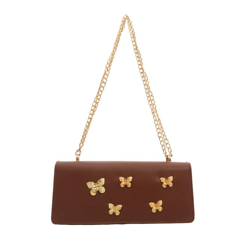 2024 Trendy Mori Style Studded Butterfly Baguette Crossbody Bag for Women