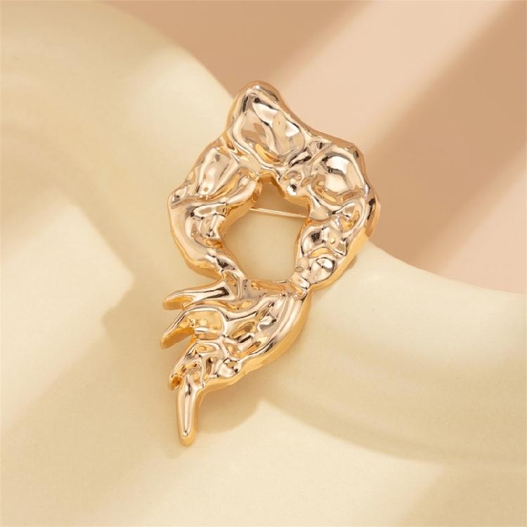 Delicate Hollow Pattern Alloy Brooch Eye Catching Lapel Pin Accessory For Women Seeking Unique Style Accent