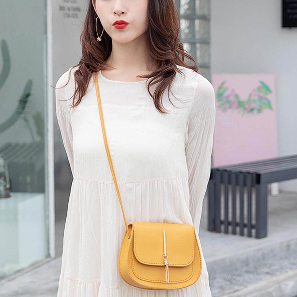 Fashion Color Tassel Leather Shoulder Bag Messenger Bag