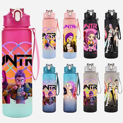 Dessin animé K-Pop Chasseurs de Démons Imprimé Bouteille d'Eau 750 ml Tasse à Boire Grande Capacité Portable Tasse à Eau de Sport en Plein Air Cadeau pour Enfants