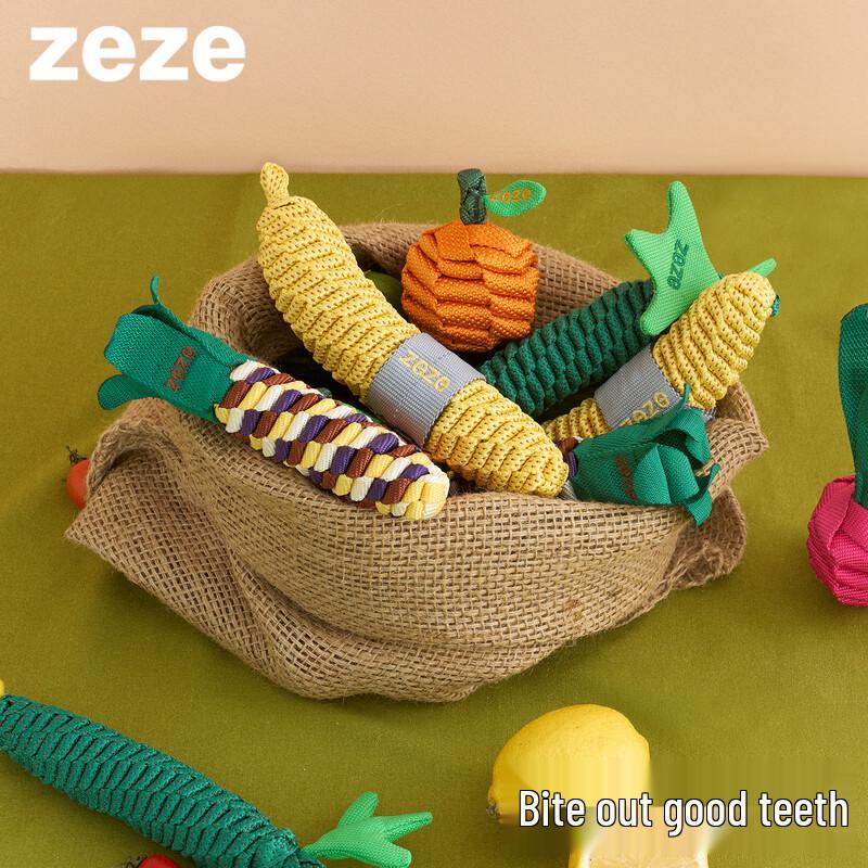 ZEZE Fruit and Vegetable Knot & Tennis Ball Interactive Pet Toy