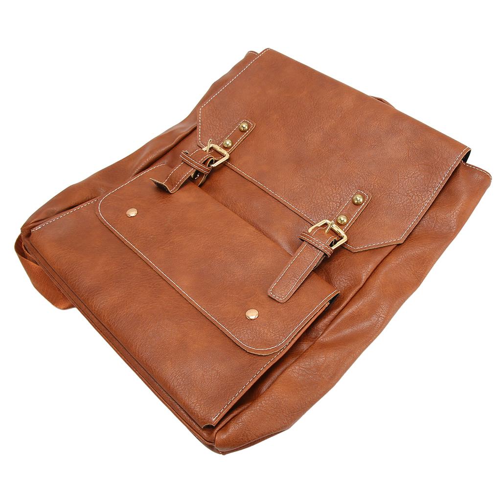 PU Leather Backpack Waterproof Large Capacity Stress Relief Soft Women Bookbag for Traveling Gym Light Brown Free Size