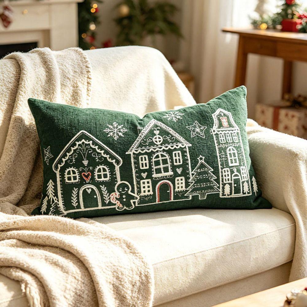 Breathable Christmas Pillowcases Sofa Home Decor Throw Pillow Case  for Sofa Couch Living Room