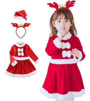 [SYitong] Santa Claus Santa Cosplay Kids Costume Christmas Children's Santa Costume Fancy Dress Outfit Cute Costume Kids Party Event School Festival C