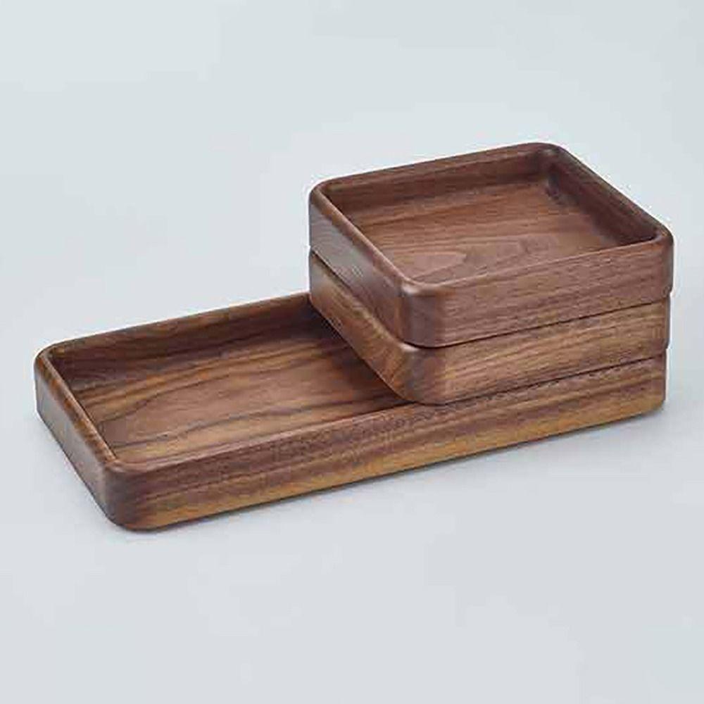 Wooden Snack Tray Japanese Style Fruit Tray Smooth Edge Tea Serving Plate Fruit Serving