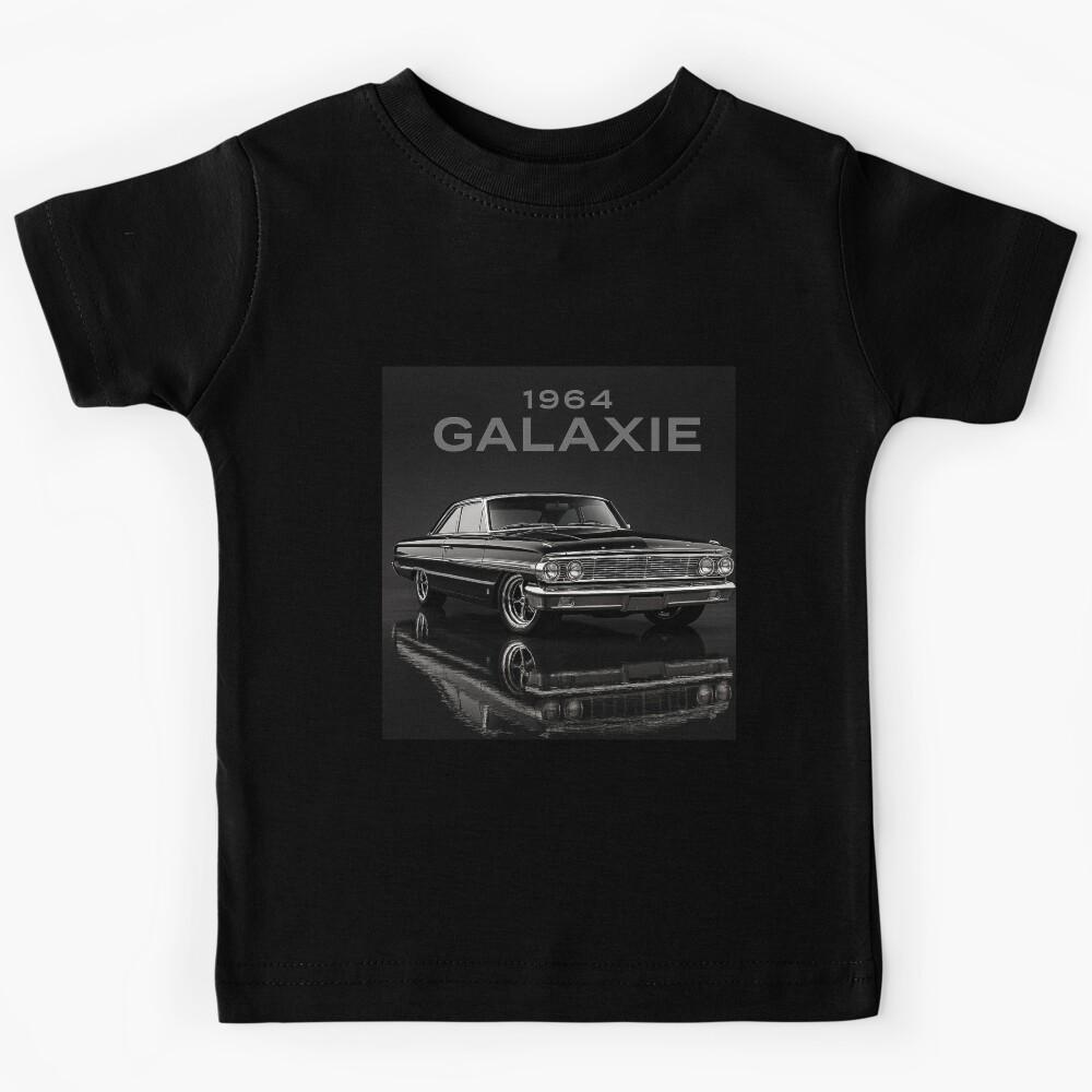 1964 Ford Galaxie Black and Chrome Illustration – Classic Car Art with Glossy Reflection Finish Kids T-Shirt 100