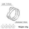 Women Cross Rings Stainless Steel Gold Color Minimalist Geometric Lines Ring Trend Wedding Jewelry Valentine Gift