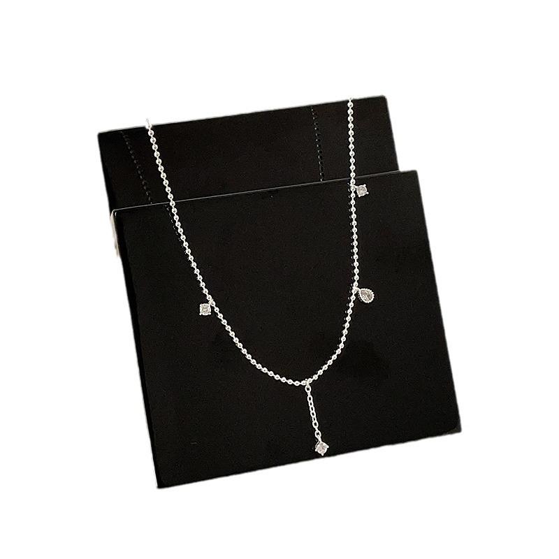 Zircon Teardrop Tassel Necklace: Simple, Versatile Choker for Everyday Wear