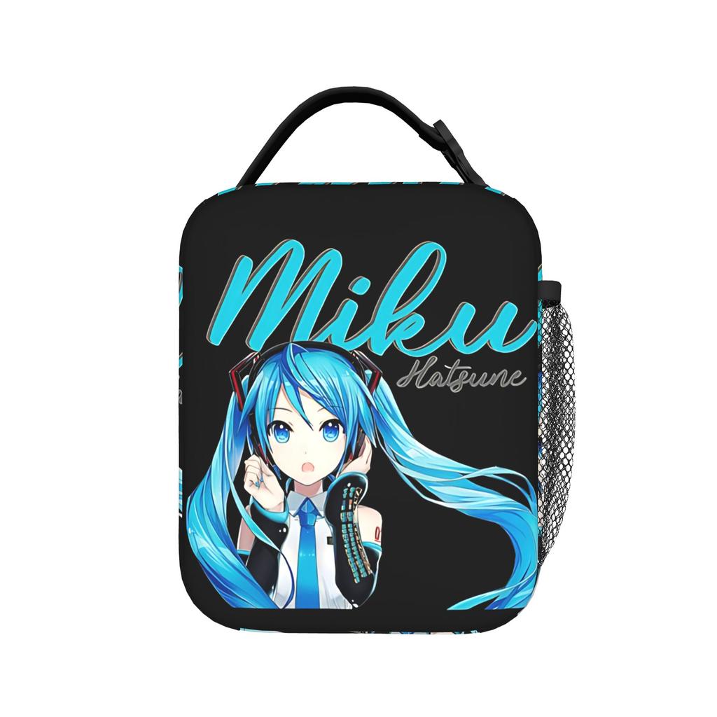 Hatsune Miku Cartoon Singer Insulated Lunch Bag Cooler Bag Reusable,Lunch Container  Large Lunch Box Tote Food Bag Beach  Picnic