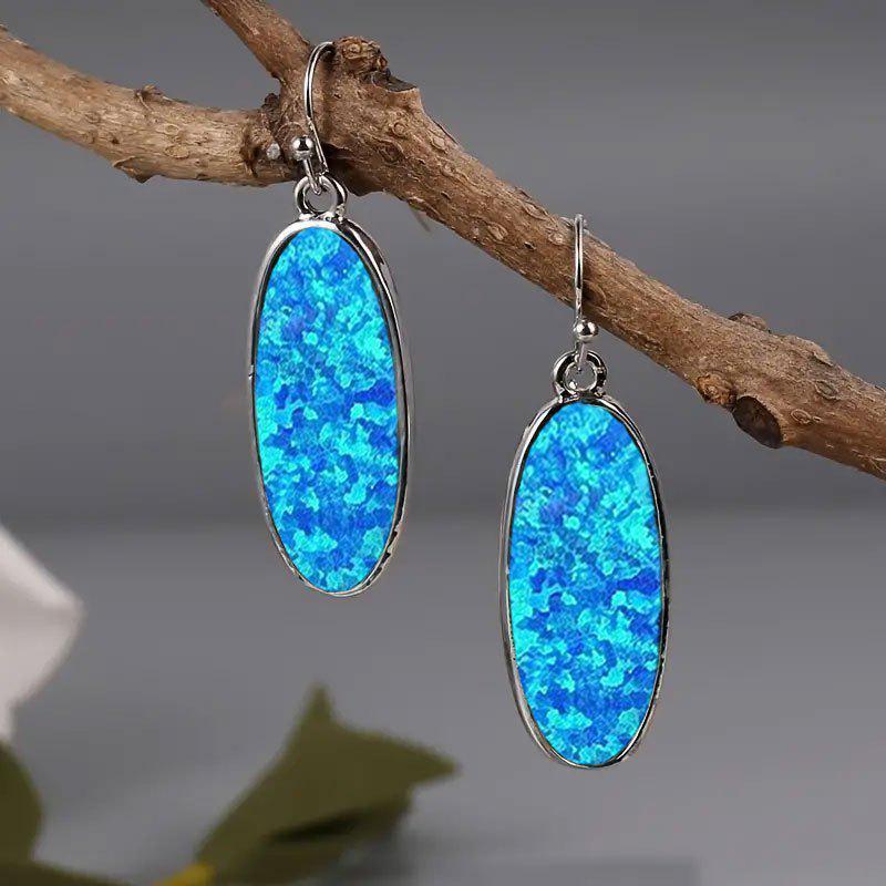 Böhmisch Retro Oval Zinklegierung Anhänger Ohrringe