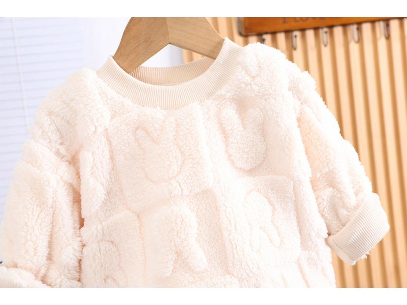 2023 Kids' Velvet Jacquard Long Sleeve Pajama Set - Warm Two-Piece