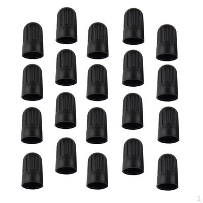 20x Universal Black Car Auto Plastic Wheels Tire Valve Stem Cap