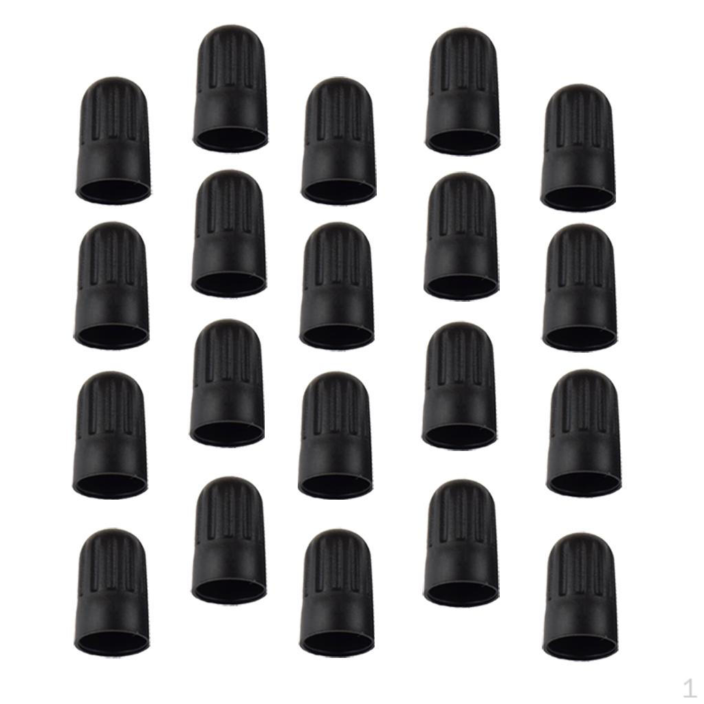 

20x Universal Black Car Auto Plastic Wheels Tire Valve Stem Cap