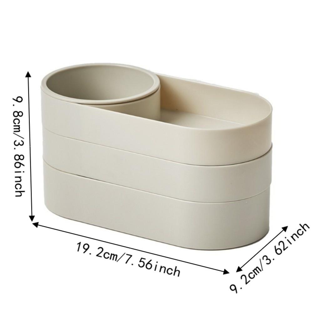 360° Rotating Makeup Brush Storage Bucket Large Capacity Jewelry Storage Box Student Desktop