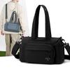 Sac Tote Polyvalent en Nylon avec Poche Zippée sur le Devant Bandoulière Amovible Sac à Épaule Décontracté pour le Travail Quotidien