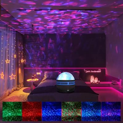 Lampe Projecteur LED Étoile Galaxie USB Rotation Automatique Boule Magique Lumière Lune Coloré Ciel Étoilé Veilleuses Pour Chambre Décoration Maison