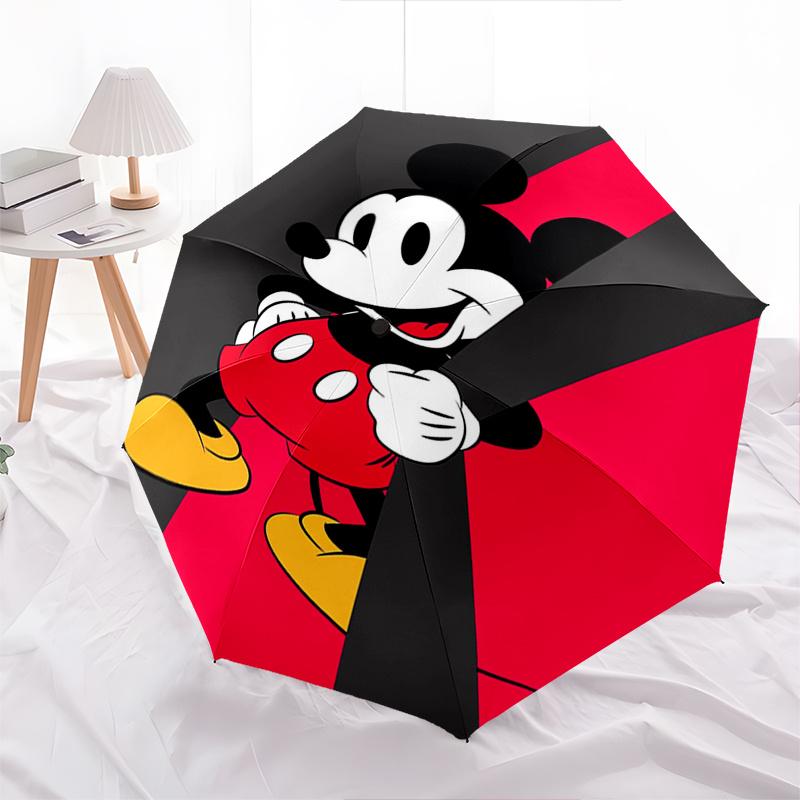 1pc Mickey Mouse,Classic Automatic Folding Umbrella: Compact 8-Bone Design Cartoon Outdoor Travel Companion, Business Umbrella, Christmas Va