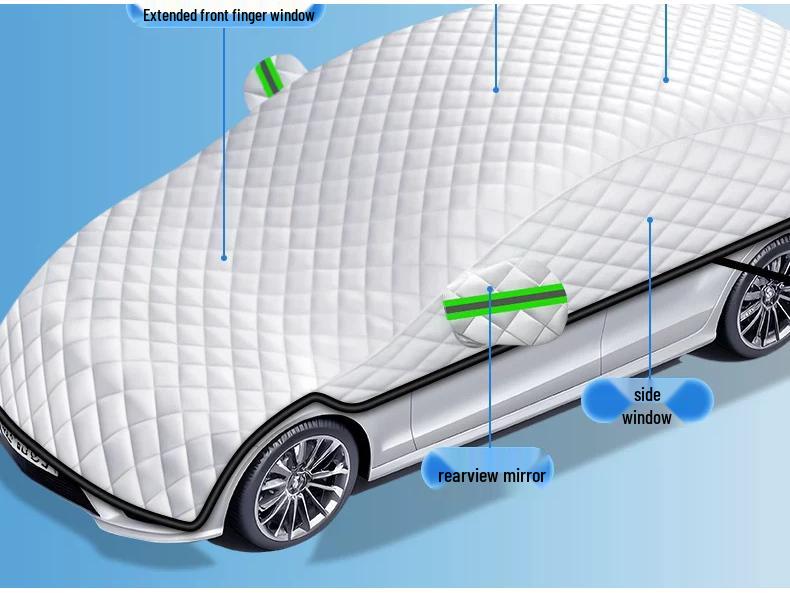 Zesílený univerzální kryt na auto: Ochrana proti krupobití, slunci, horku a dešti Sluneční clona