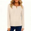 Women's Fashion  Loose Long Sleeve Round Neck Casual Top