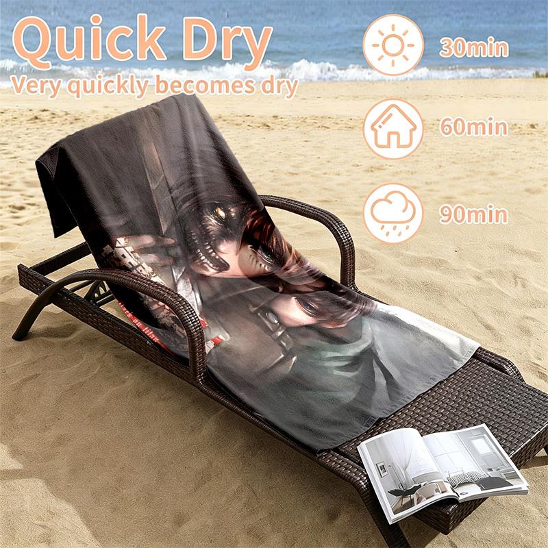 Attack on Titan Beach towels also serve as bath towels summer essential a musthave for the outdoors the beach and the pool