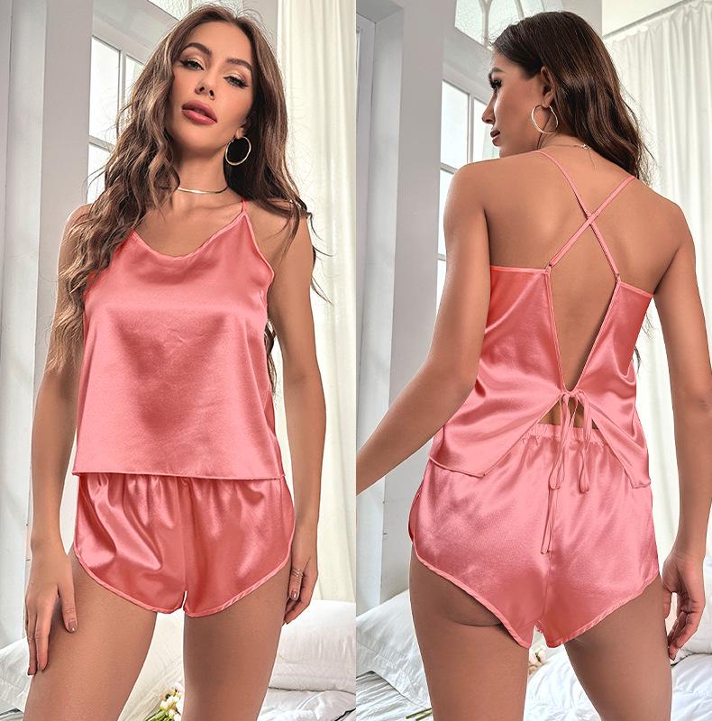 

Пижама женская Ice Silk: Сексуальный весенне-летний комплект майки и шорт Small