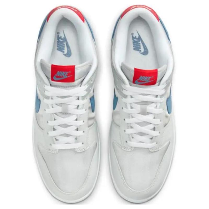 Nike Dunk Low Comfortable and Versatile Low-top Skate Shoes Unisex Silver and Blue