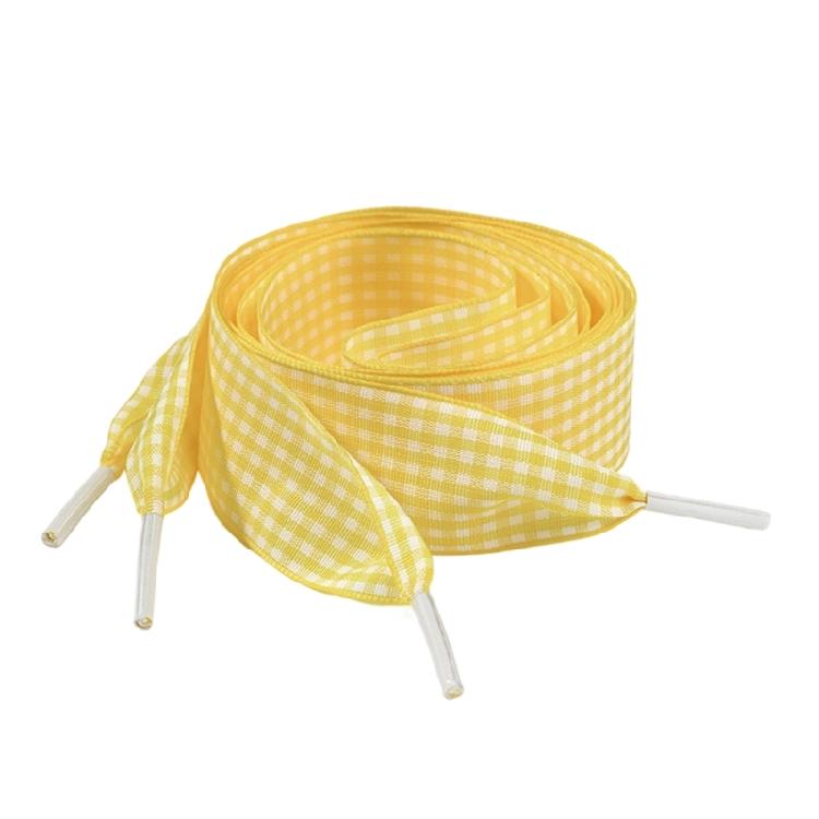 Colorful Checkered Shoe Laces Wide Flat Polyester Shoelaces Sneakers Laces Replacement For Adult Footwear Decoration