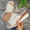 Wedge heel slippers women's thick bottom medium heel casual beach fish mouth cool slippers