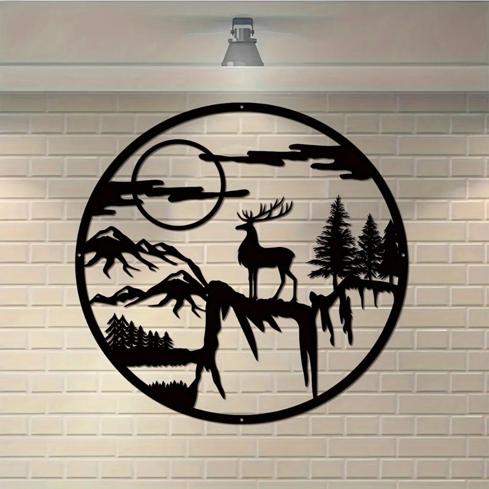 Deer Metal Cabin Sign Outdoor Hunting Theme Ideal Gift for Deer Hunters Rustic Cabin & Hunting Decor Perfect Father's Day Gift