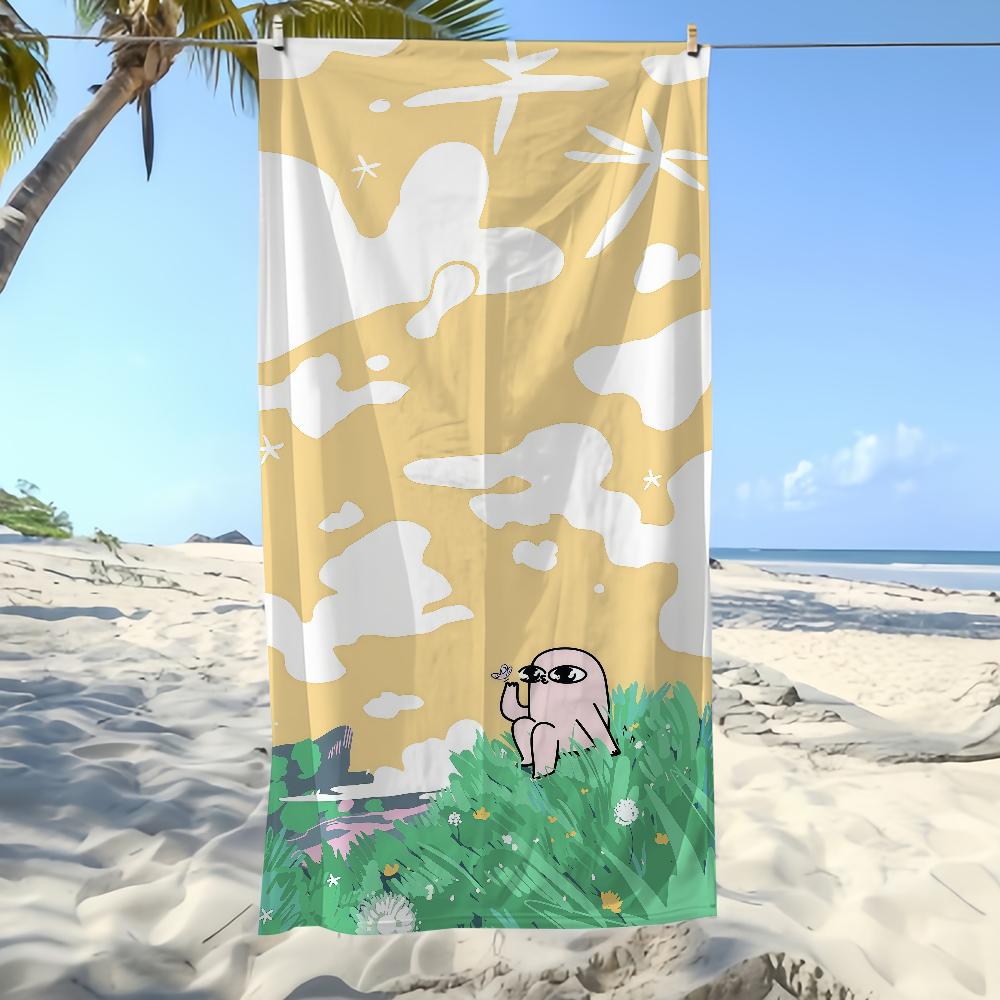 K-ketnipz Towel Textile Bathrobe Beach Cartoon Art Quick-Drying Kawaii Cute Lightweight Portable Camping Swim Funny Pool Travel