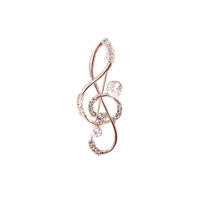 

Fashion Crystal Broochs Rhinestone Music Note Brooch Pin Trendy Imitation Pearls Broochs Women s Wedding Pin Gift Party