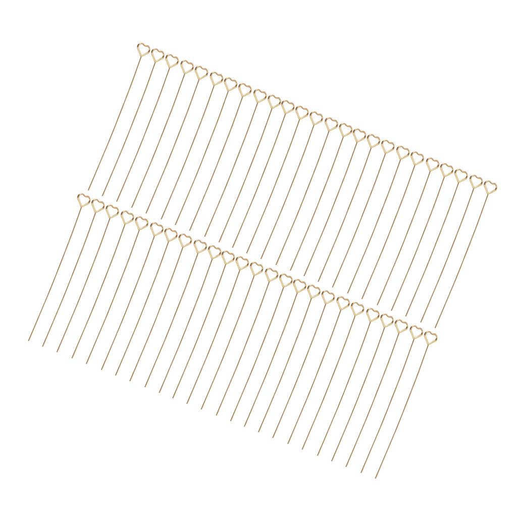 50pcs Floral Picks Clips Reusable Golden Metal Wire Floral Place Card Holder 6in Photo Memo Holder