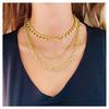 Stylish and Simple Multi-layer Thick Chain Stacked Necklace, European and American Creative Personalized Collarbone Chain Women