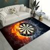 Dartboard Flame Water Print Flannel Area Rug Living Room Decor Soft Non Slip Floor Mat For Home Use