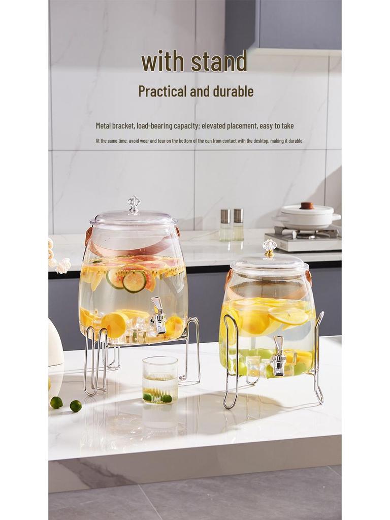 Large Capacity Food-Grade Cold Water Pitcher with Electroplated Faucet for Summer Beverages