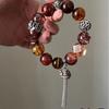 Three-Way Tassel Dangle Pendant Antique Silver Crystal DIY Bracelet Necklace Accessories