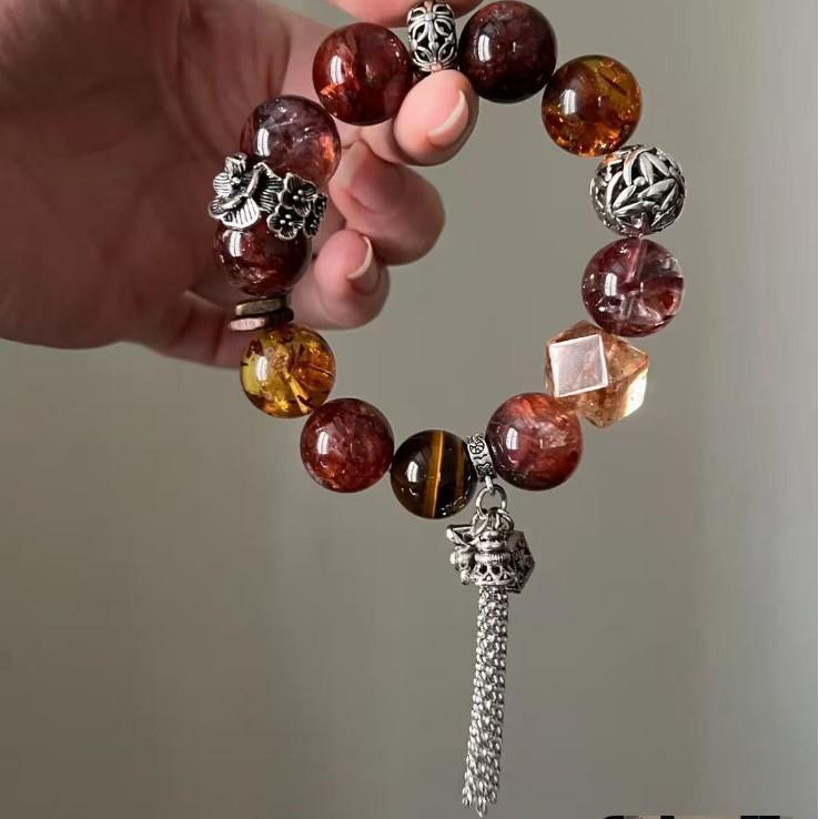 Three-Way Tassel Dangle Pendant Antique Silver Crystal DIY Bracelet Necklace Accessories