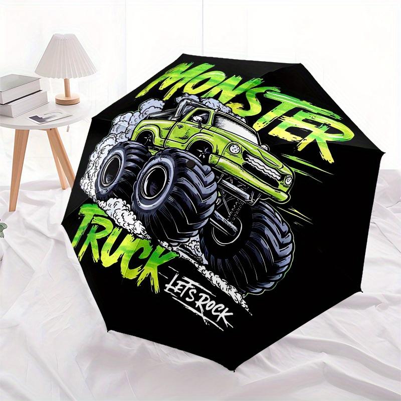 1pc Monster Truck Adventure Umbrella with Plastic Handle,Suitable for All Seasons Home Travel Outdoor UmbrellaM1027