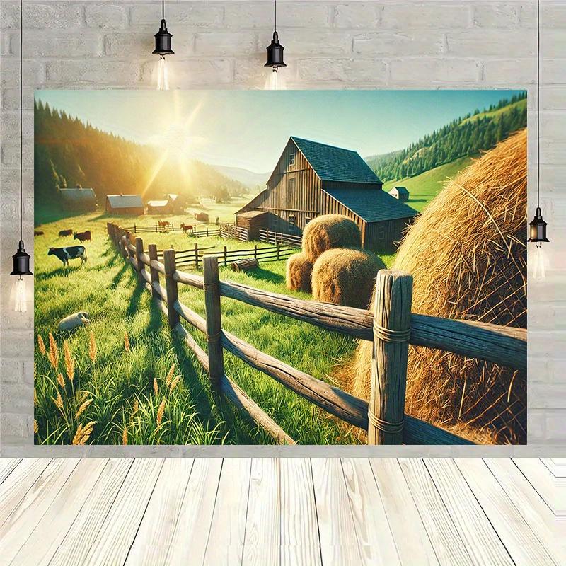 1 piece of farm background wall hanging cloth under sunlight background decoration room and photography studio props
