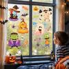 DIY Halloween Window Decorations Static Clings, Cartoon Ghost Pumpkin Witch Monsters Decals, Waterproof Festive Holiday Home Decor Removable