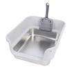 Cat Litter Box Large Size Open Top High Sided Easy Cleaning Stainless Steel Cat Litter Box for Home Light Gray