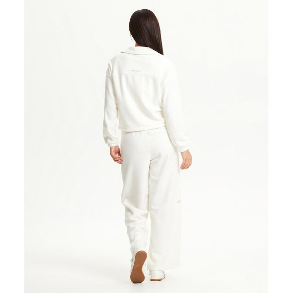 New Balance Nbmle4w942 Women Brushed Terry Fleece Wide Pants Cream