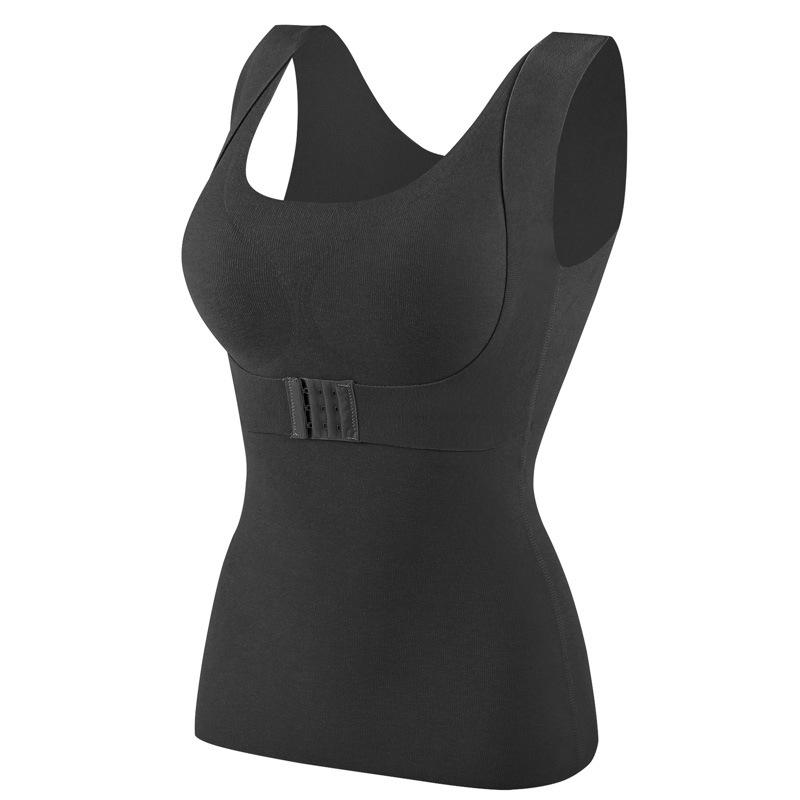 

Женский терможилет, зимнее корректирующее тело, хлопковое нижнее белье, теплая одежда, сексуальный бюстгальтер, топы с подкладкой 2XL чёрный