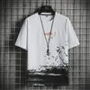 T-shirt da uomo alla moda in seta ghiaccio stampata, Collezione Estate 2023